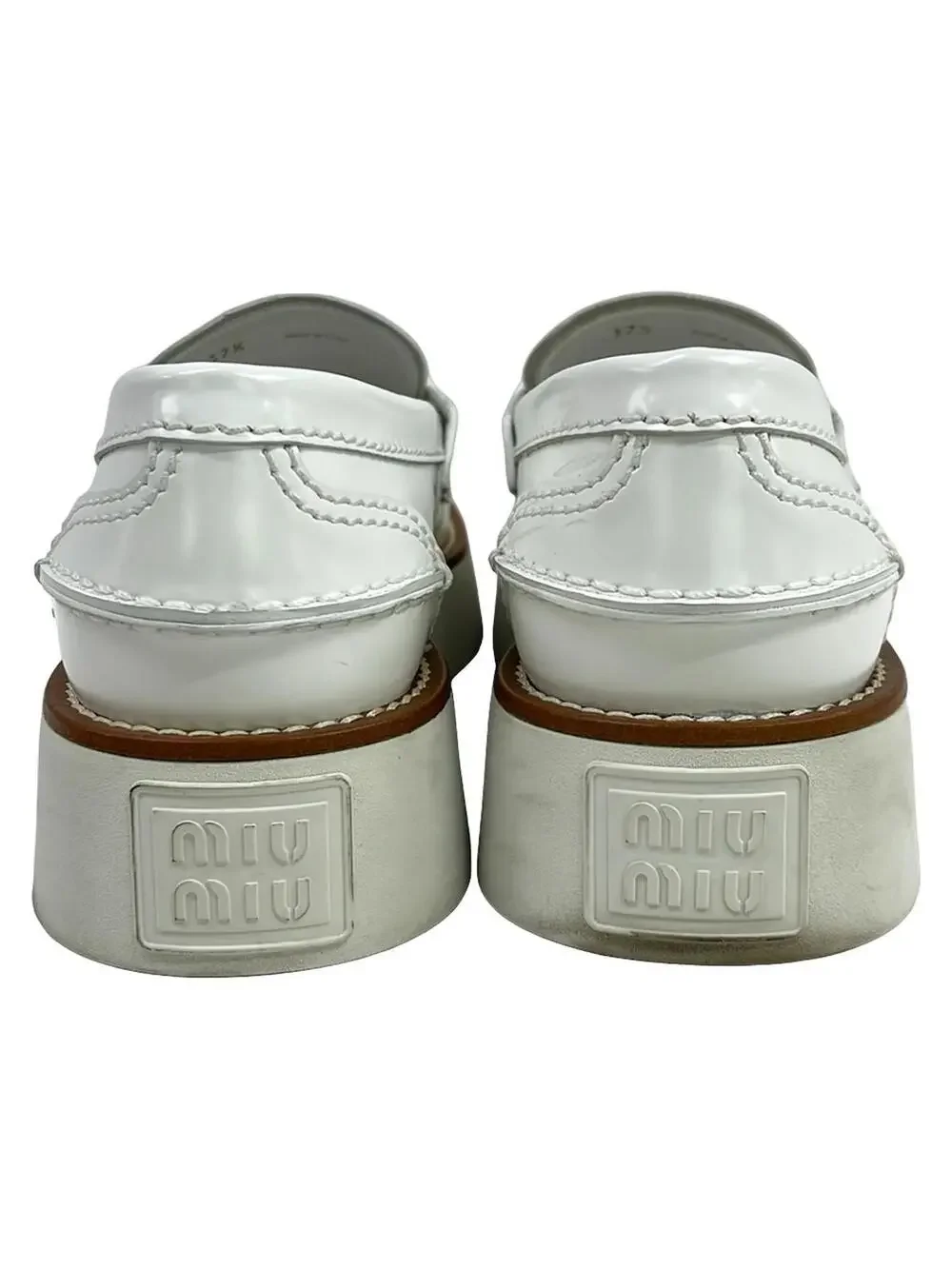 Miumiu Penny Loafer White Leather #277609M69B